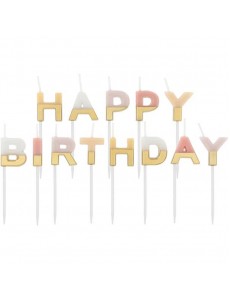 Velas Happy Birthday Cores Nude